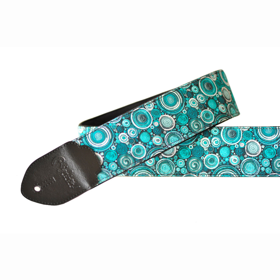 Right On Straps FUNKY Bubbles Teal Guitar Strap