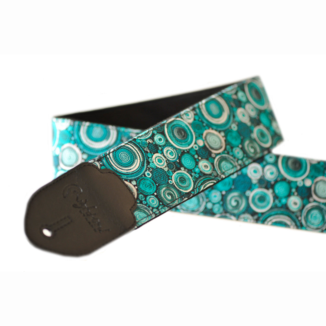 Right On Straps FUNKY Bubbles Teal Guitar Strap