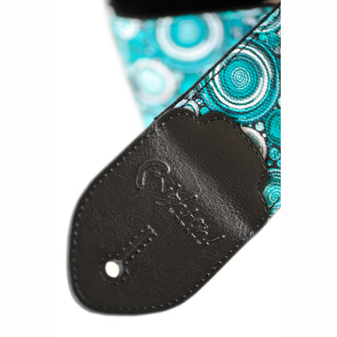 Right On Straps FUNKY Bubbles Teal Guitar Strap