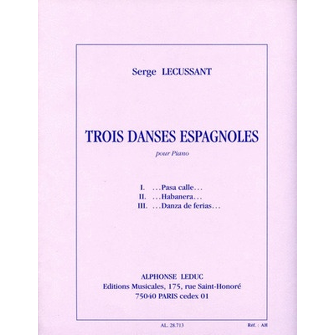 Three Dances Espagnoles Piano Solo