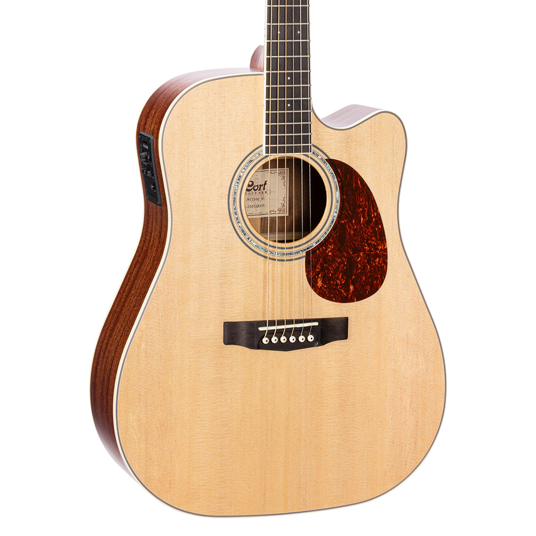 Cort MR710F Natural Satin Dreadnought Cutaway Acoustic Electric Guitar