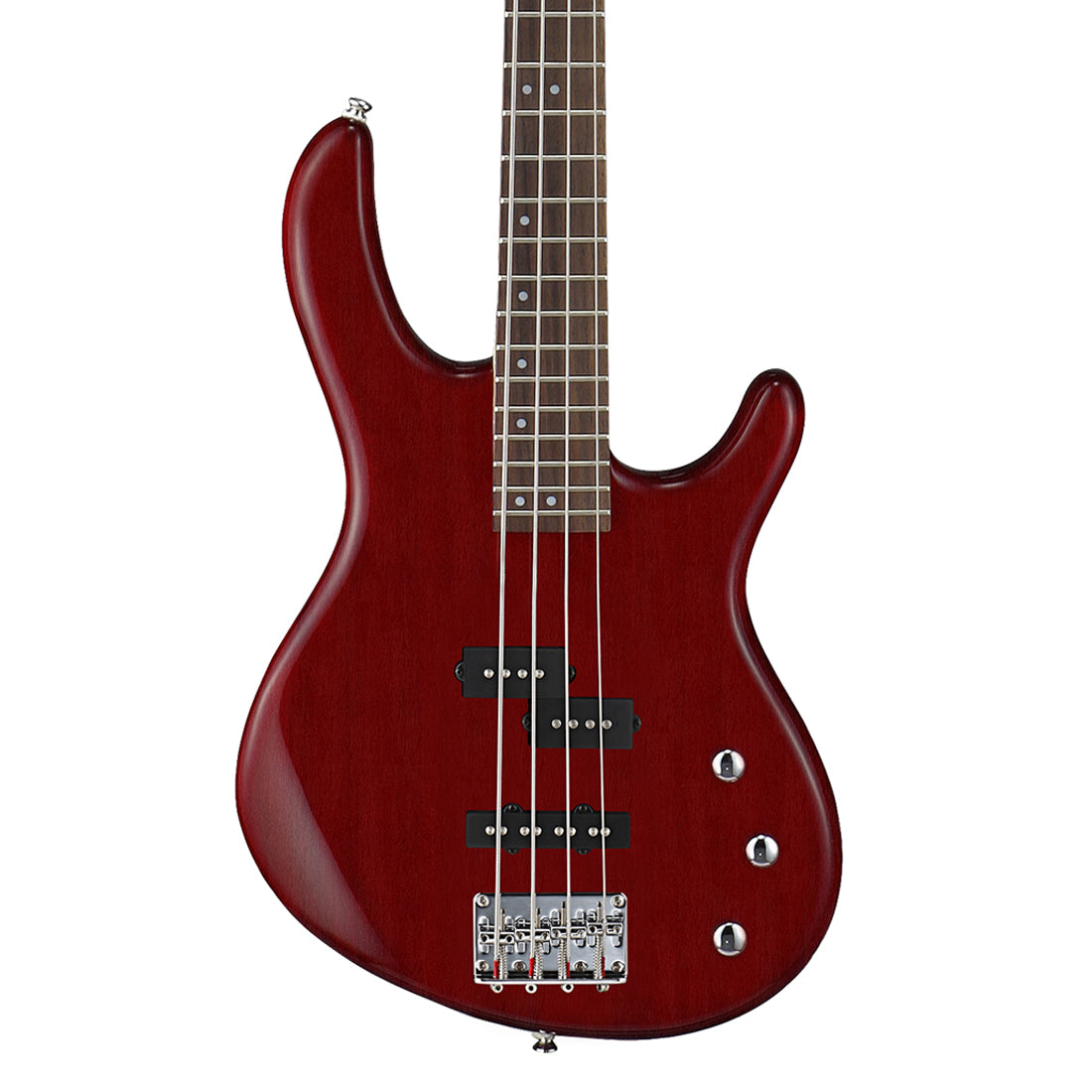 Cort Action PJ Open Pore 4-String Black Cherry Bass