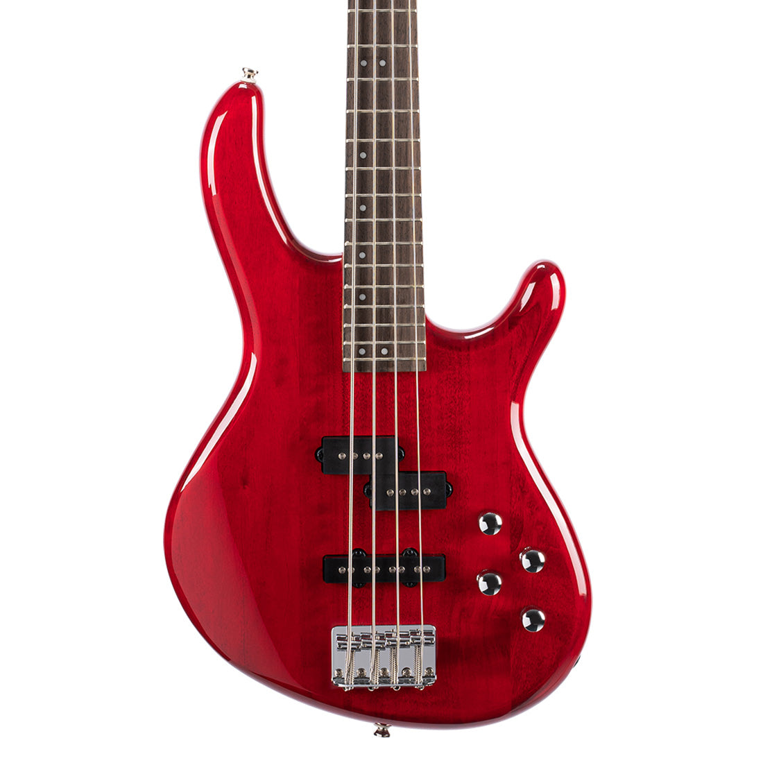 Cort Acftion Bass Plus TR4 Transparent Red Bass Guitar