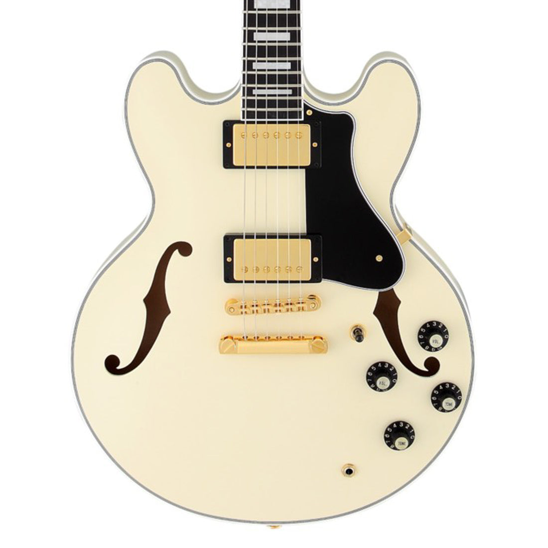 Chitarra elettrica FGN MSA-SP-C-AWH Masterfield Antique White Hollow Body con custodia rigida inclusa*