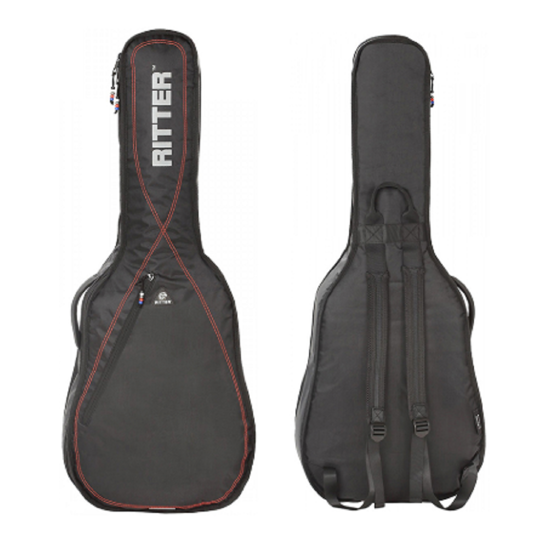 Borsa per ukulele tenore Ritter RGP2-UT/BRD nera-rossa