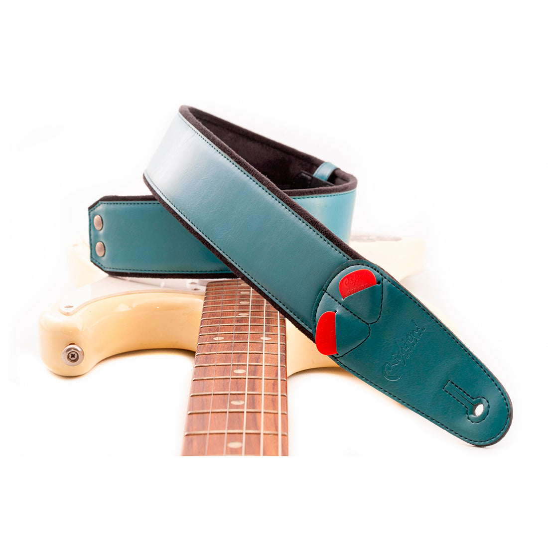 Right On Straps MOJO Charm Teal Guitar Strap