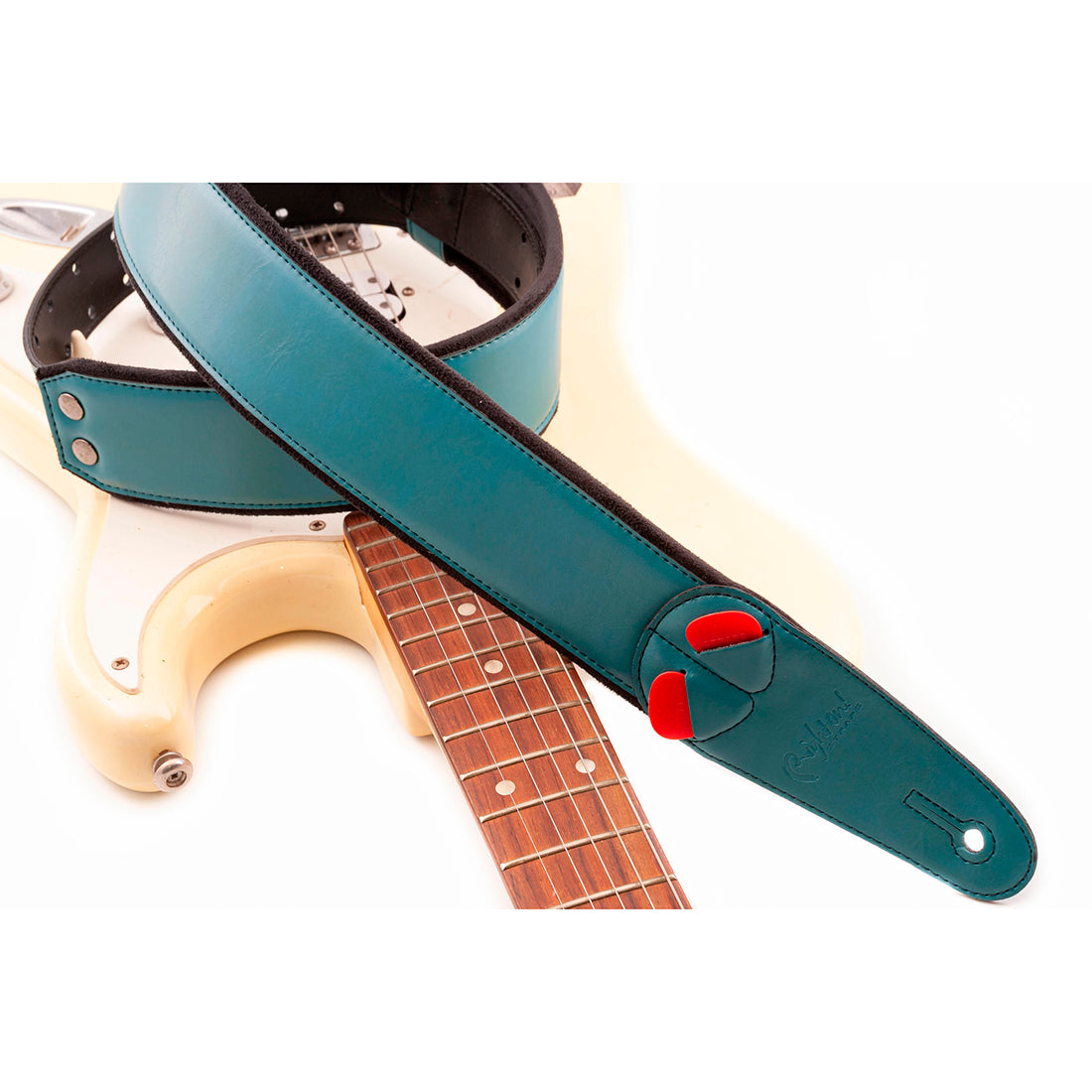 Right On Straps MOJO Charm Teal Guitar Strap