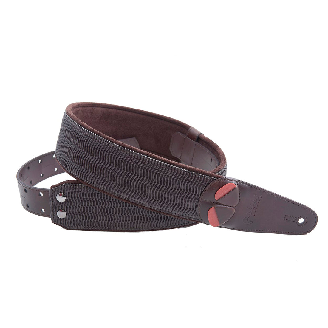 Right On Straps MOJO Ripple Brown Guitar Strap