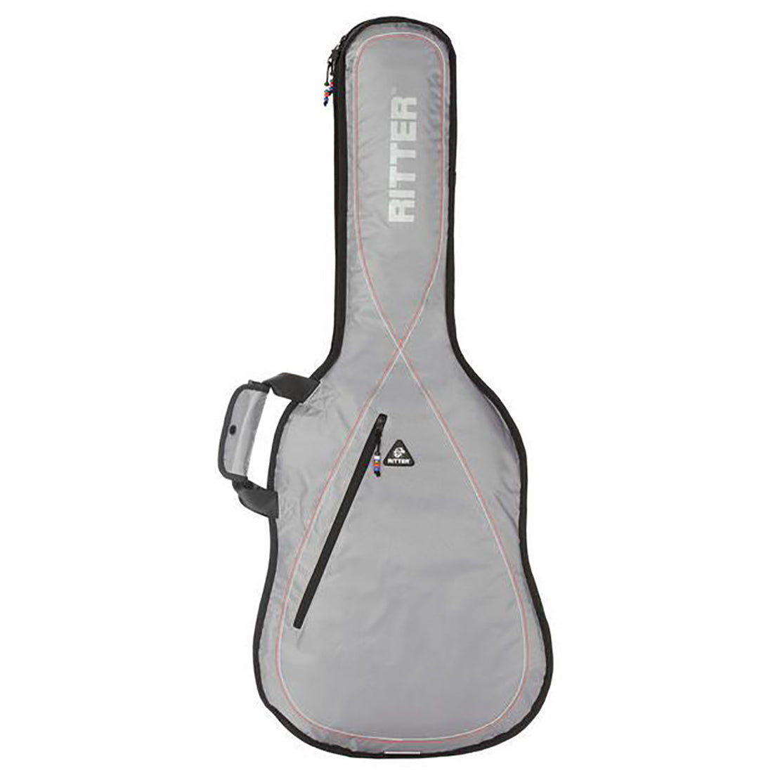 Borsa per chitarra elettrica Ritter RGP2-E/SRW grigio argento-rosso-bianco 