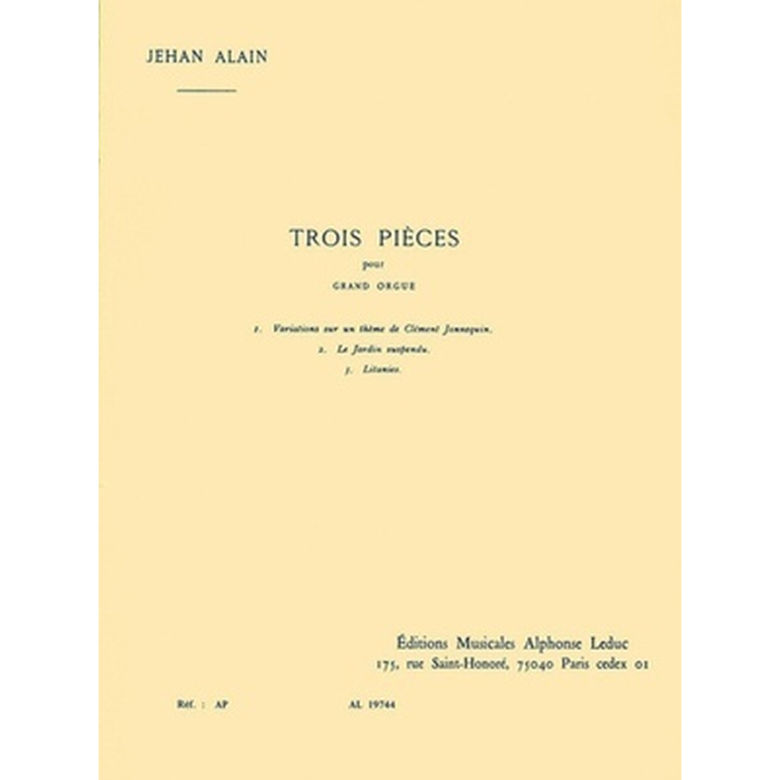 Trois Pieces for Organ