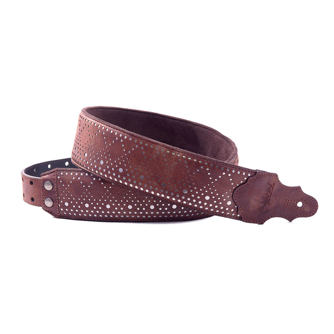 Right On Straps SPARKS Round Brown Guitar Strap