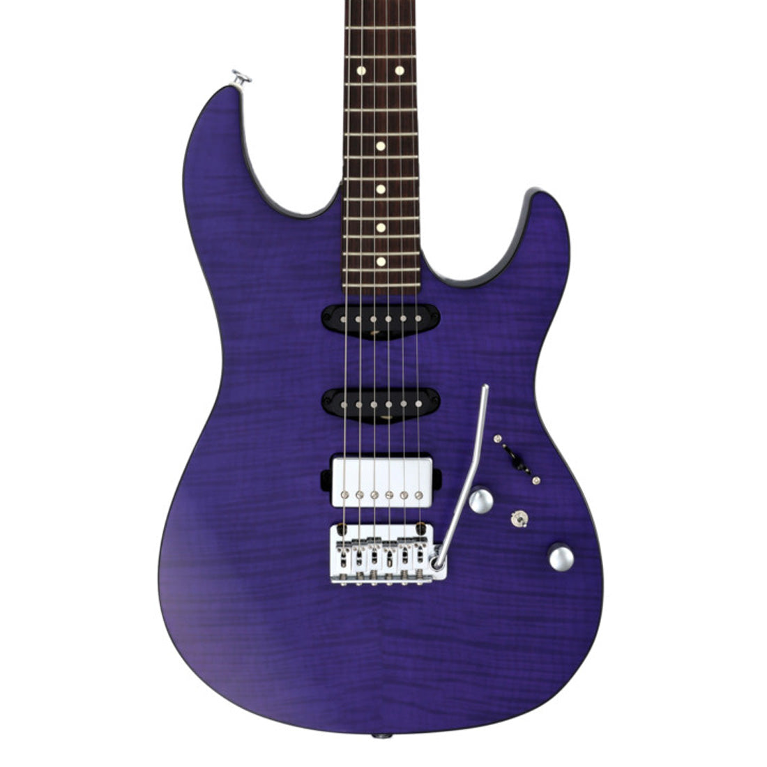 FGN JOS2DUFMR/TPF Odyssey chitarra elettrica piatta viola trasparente con custodia morbida