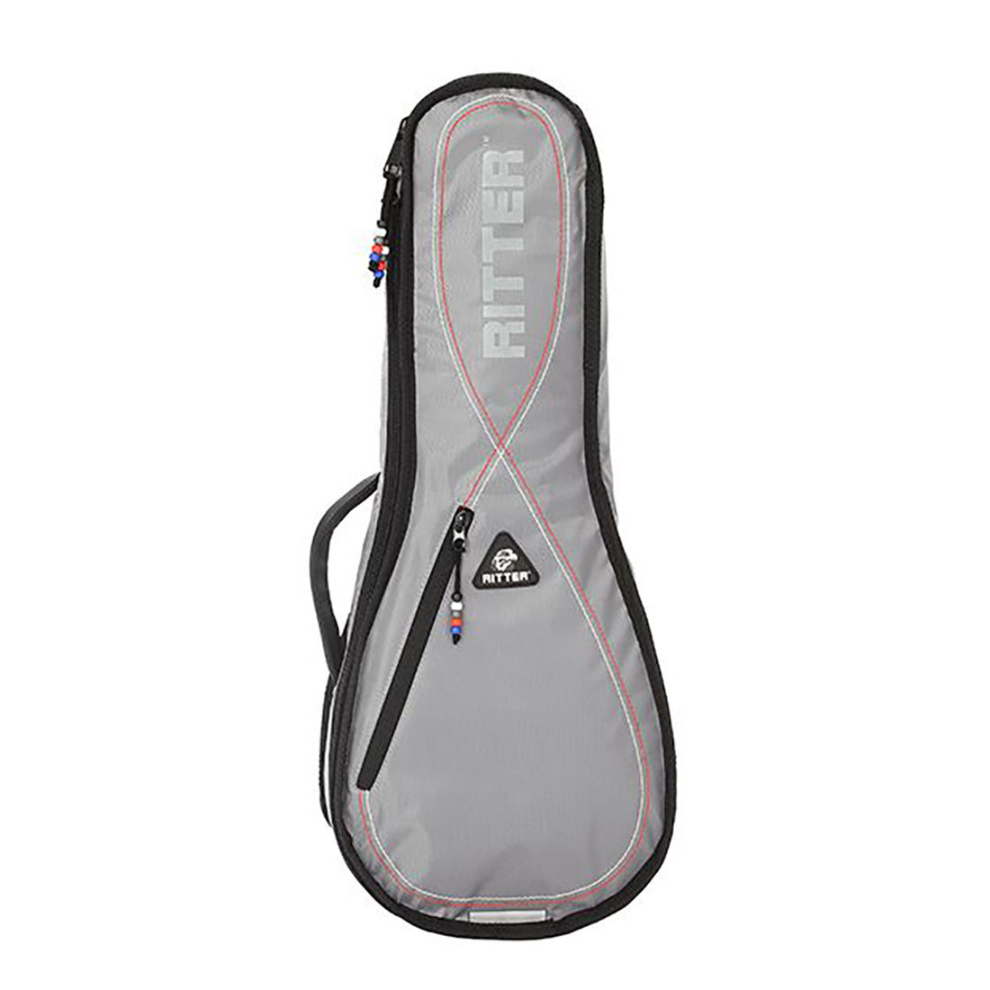 Borsa per ukulele soprano Ritter RGP2-U/SRW grigio argento-rosso-bianco