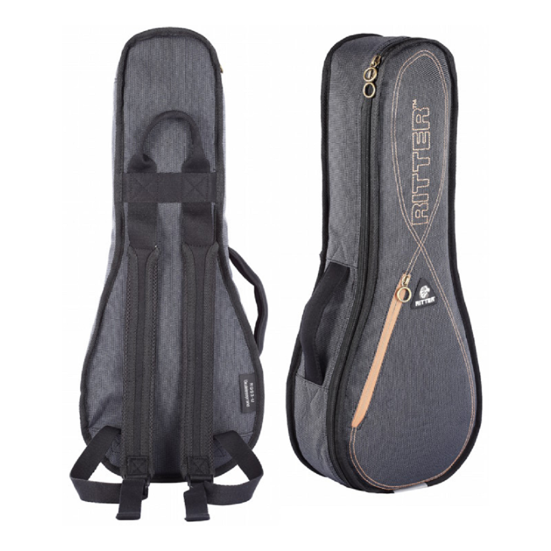 Borsa per ukulele baritono Ritter RGS3-UB/MGB in pelle grigio nebbia