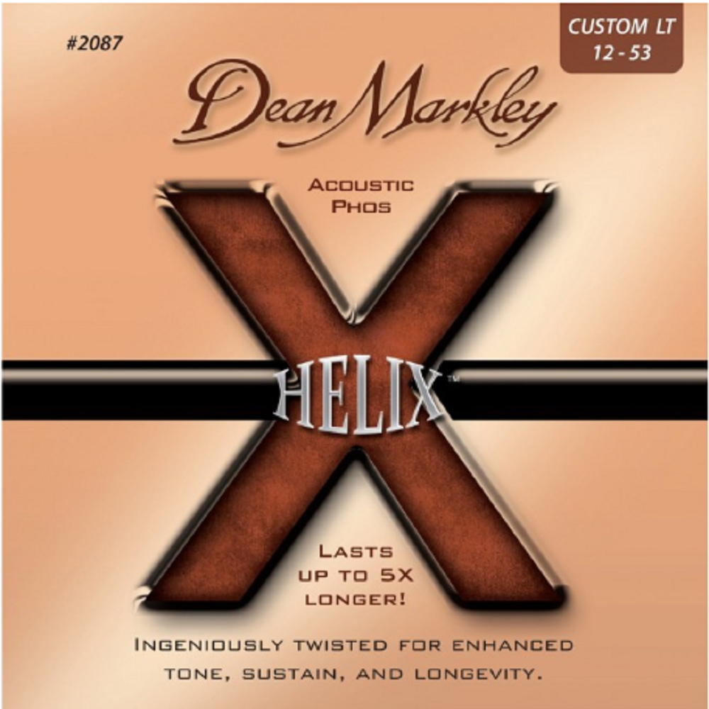 Dean Markley 2087 HELIX set di corde per chitarra acustica in bronzo fosforoso Custom Light 12-53