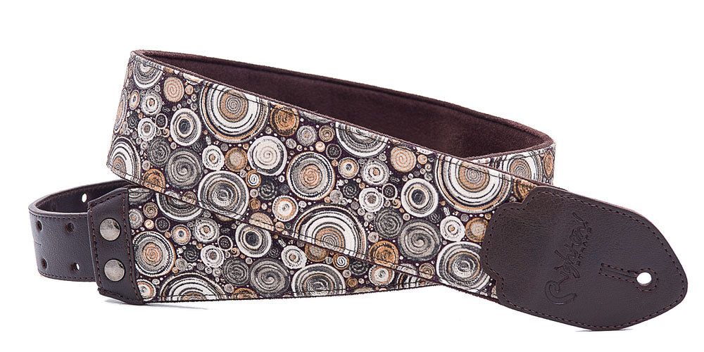 Right On Straps FUNKY Bubbles Brown Guitar Strap