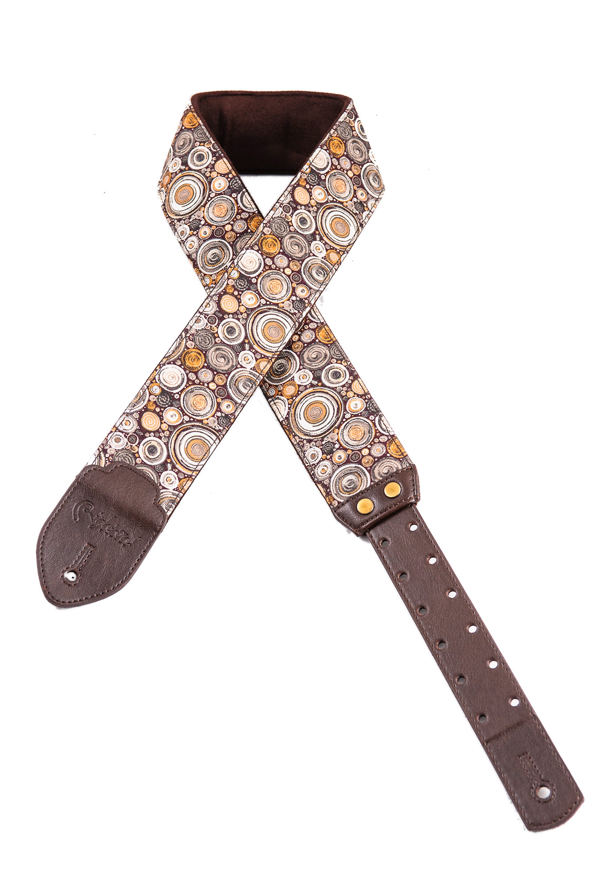 Right On Straps FUNKY Bubbles Brown Guitar Strap