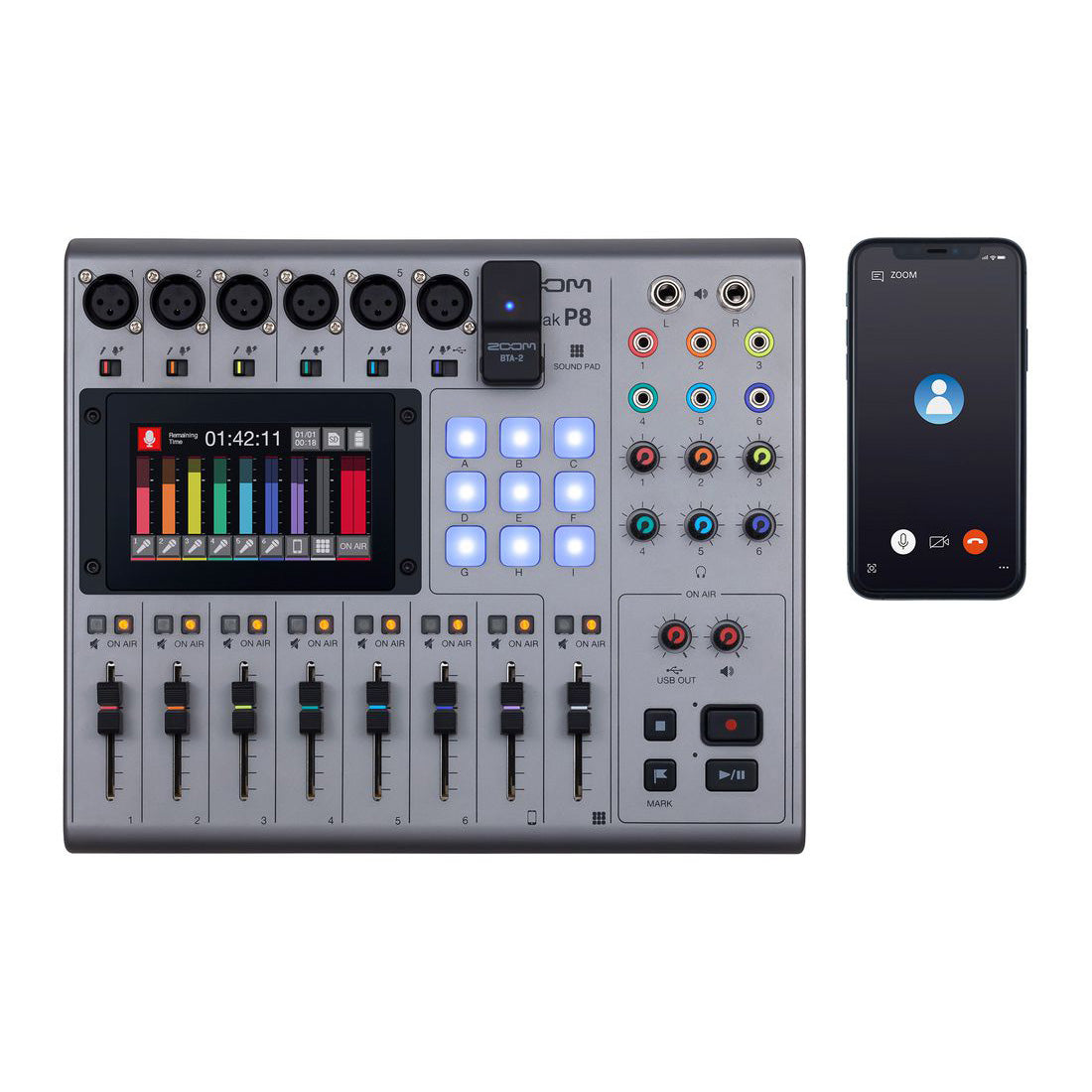 Zoom PodTrak P8 8-channel Podcasting Mixer