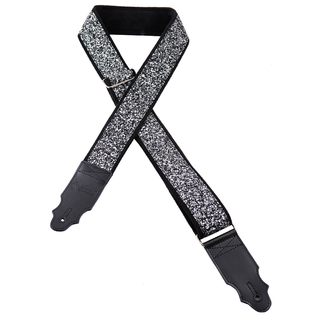 Right On Straps STANDARD PLUS Glitter Black Guitar Strap