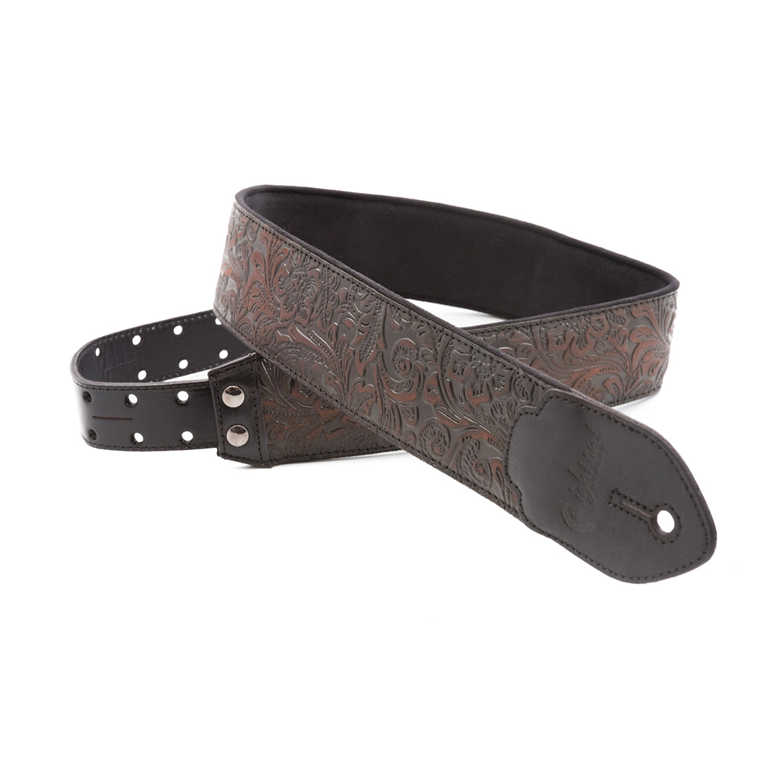 Right On Straps LEATHERCRAFT Blackguard Black Guitar Strap