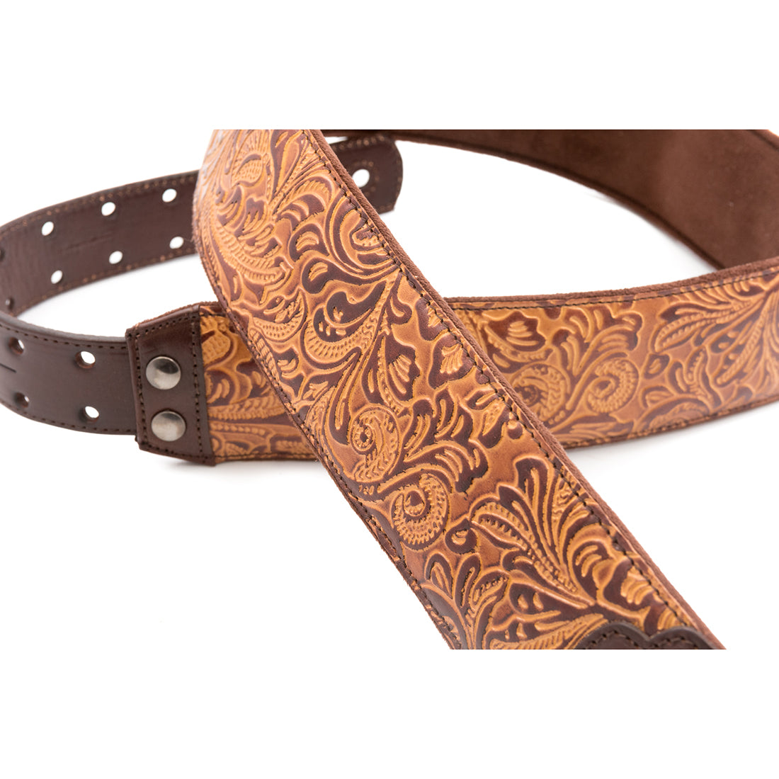 Right On Straps LEATHERCRAFT Blackguard Brown Guitar Strap