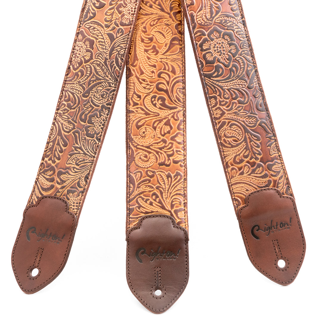 Right On Straps LEATHERCRAFT Blackguard Brown Guitar Strap