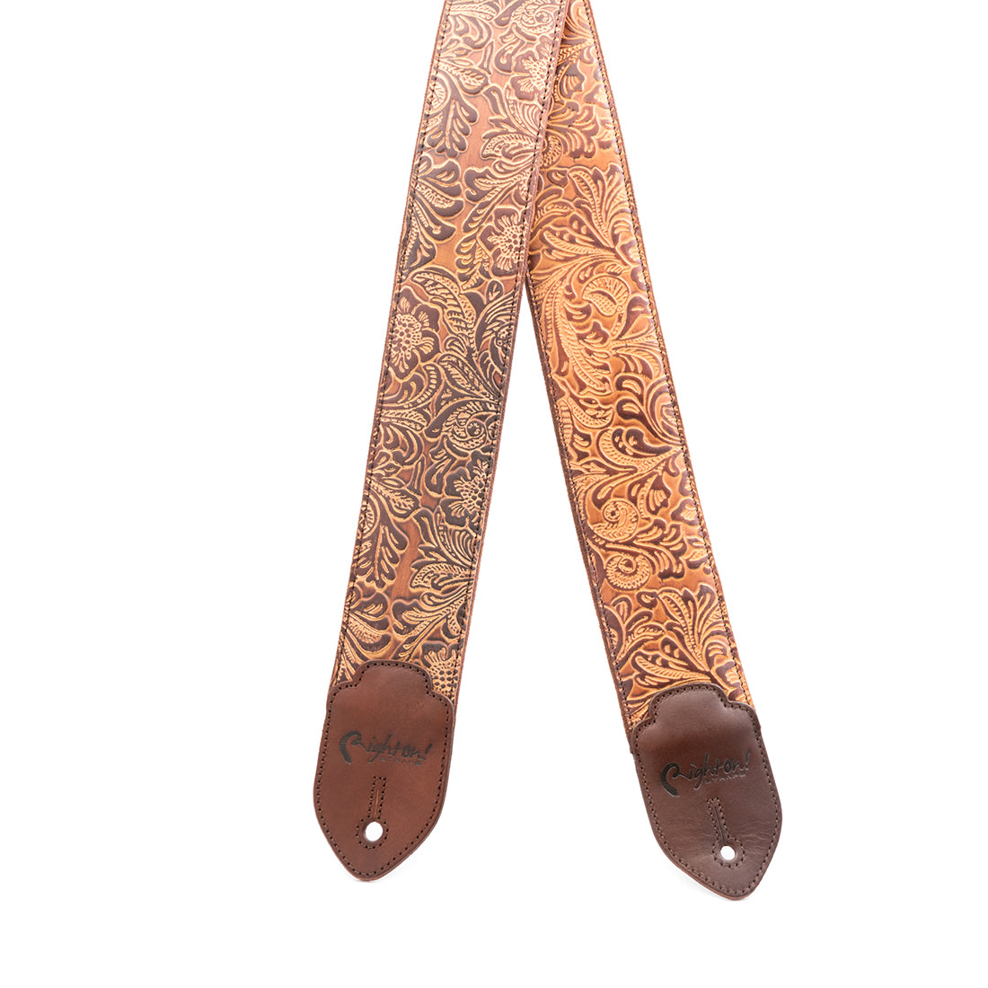 Right On Straps LEATHERCRAFT Blackguard Brown Guitar Strap