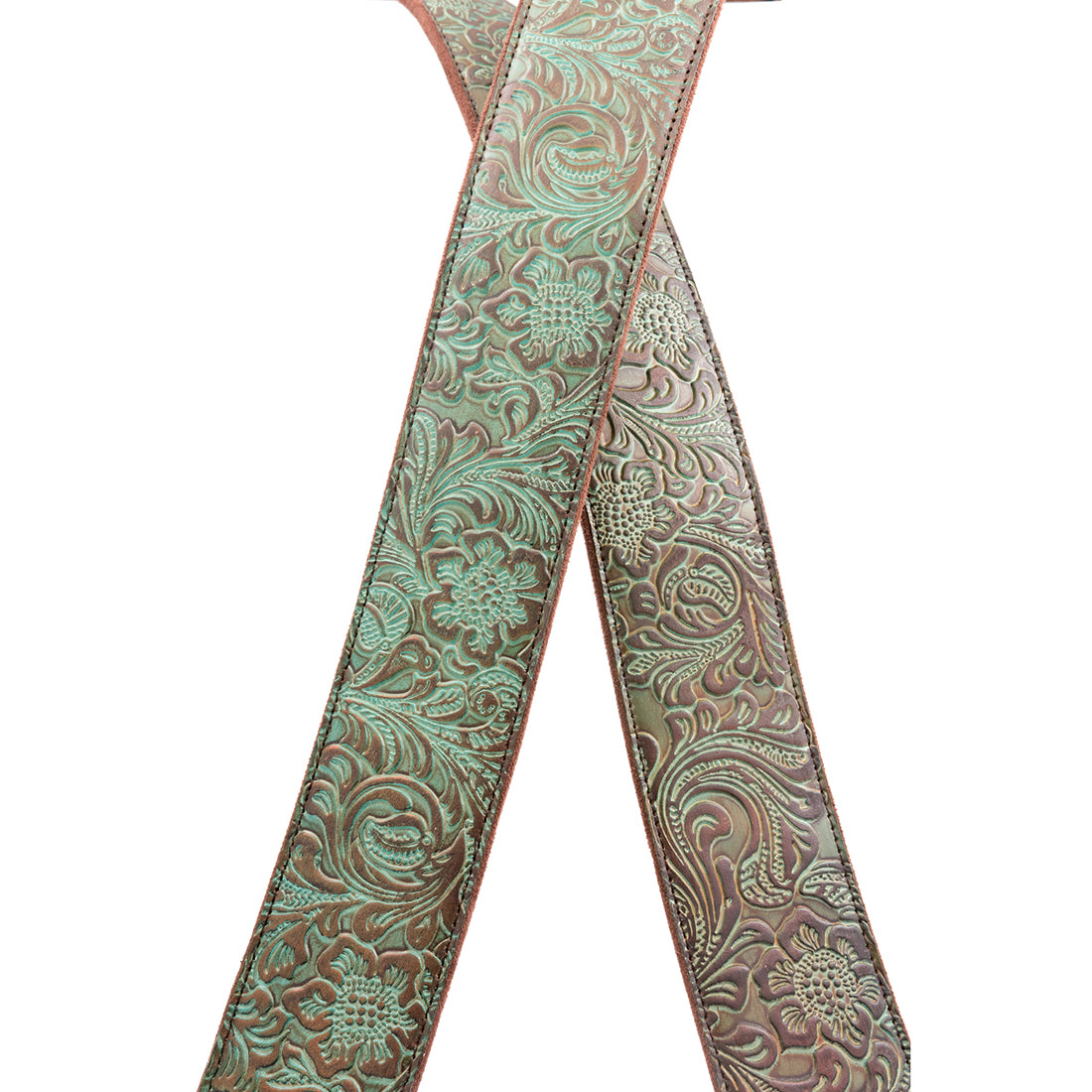 Right On Straps LEATHERCRAFT Blackguard Teal Guitar Strap