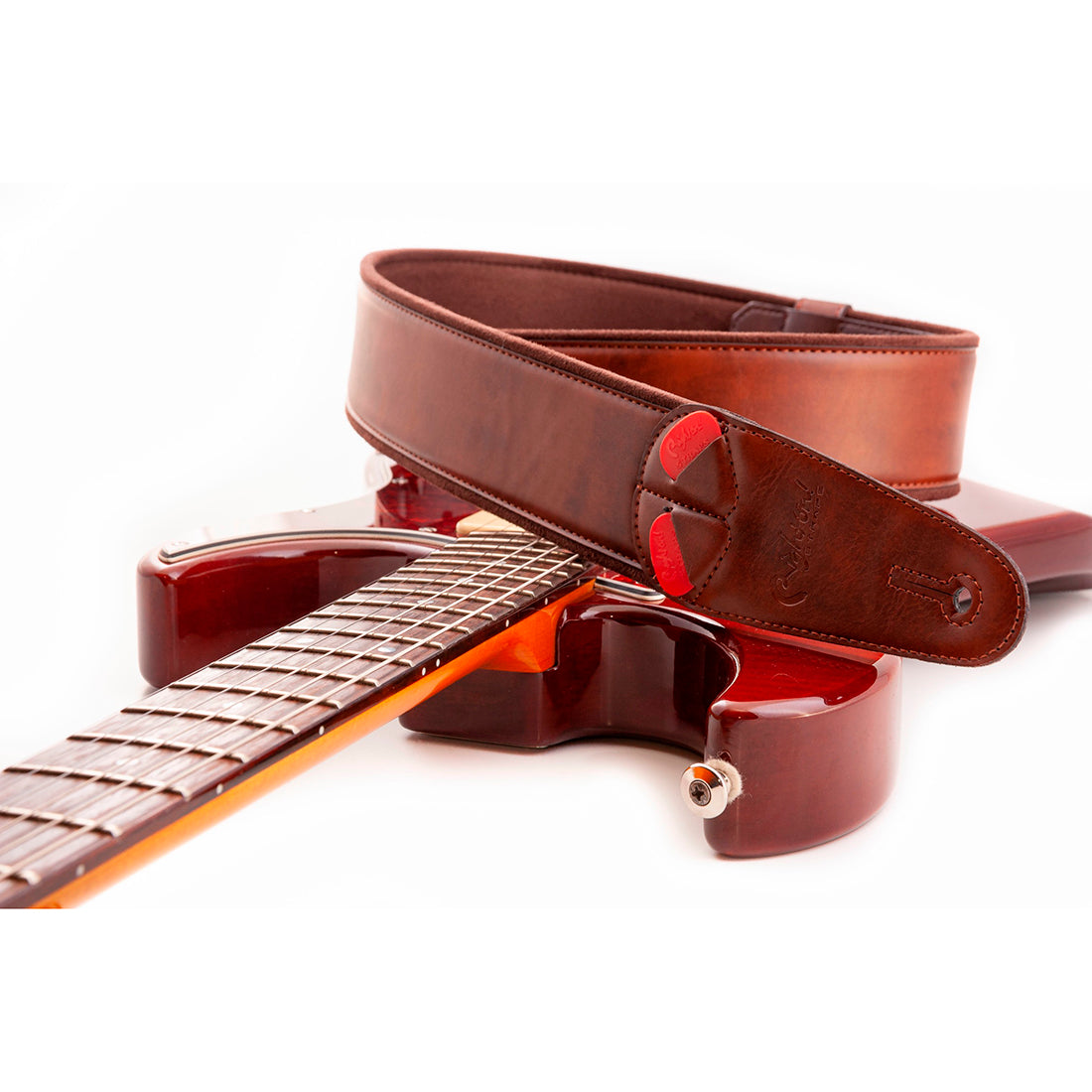 Right On Straps MOJO Charm Brown Guitar Strap