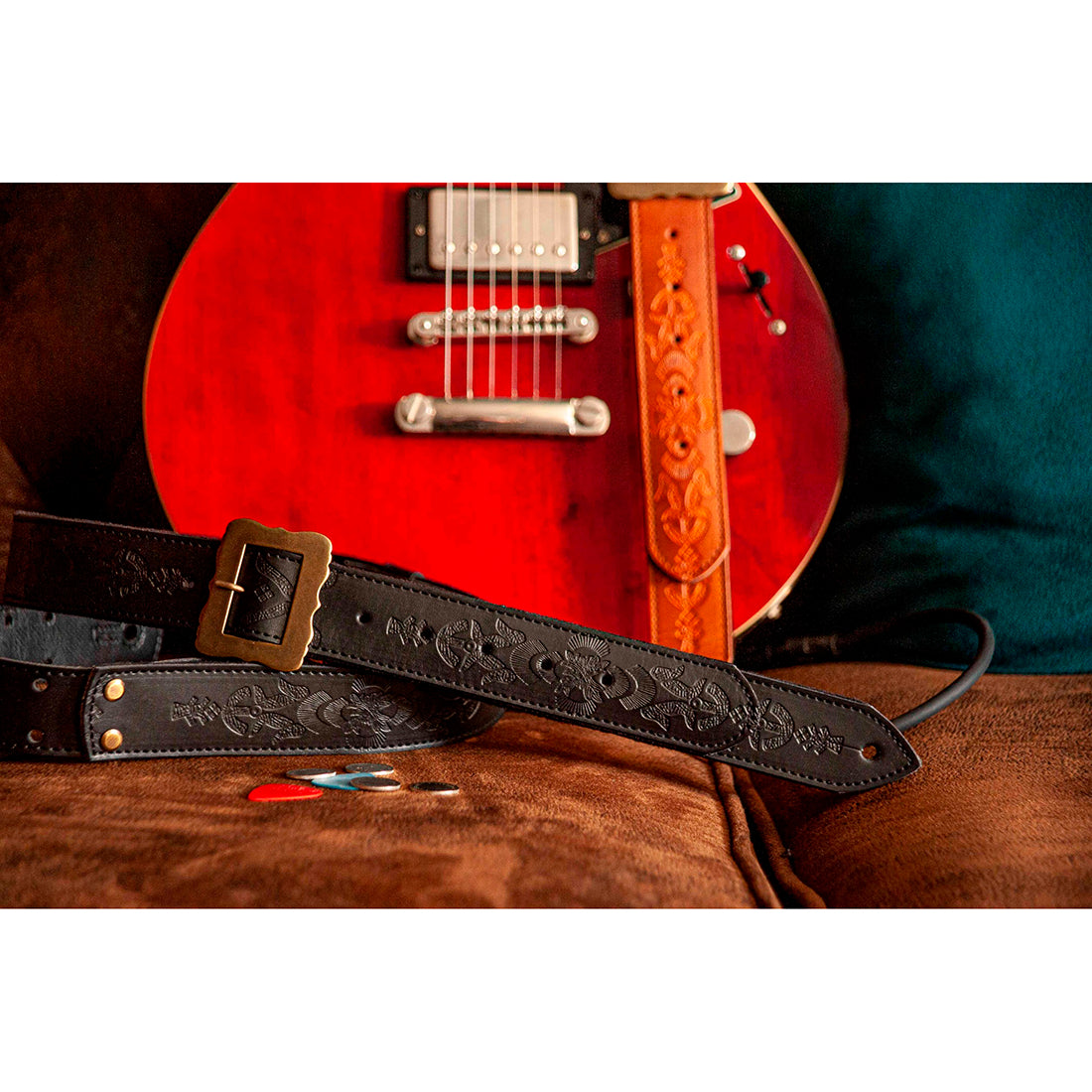 Right On Straps LEGEND BM BOHEMIAN VEGAN Black Guitar Strap