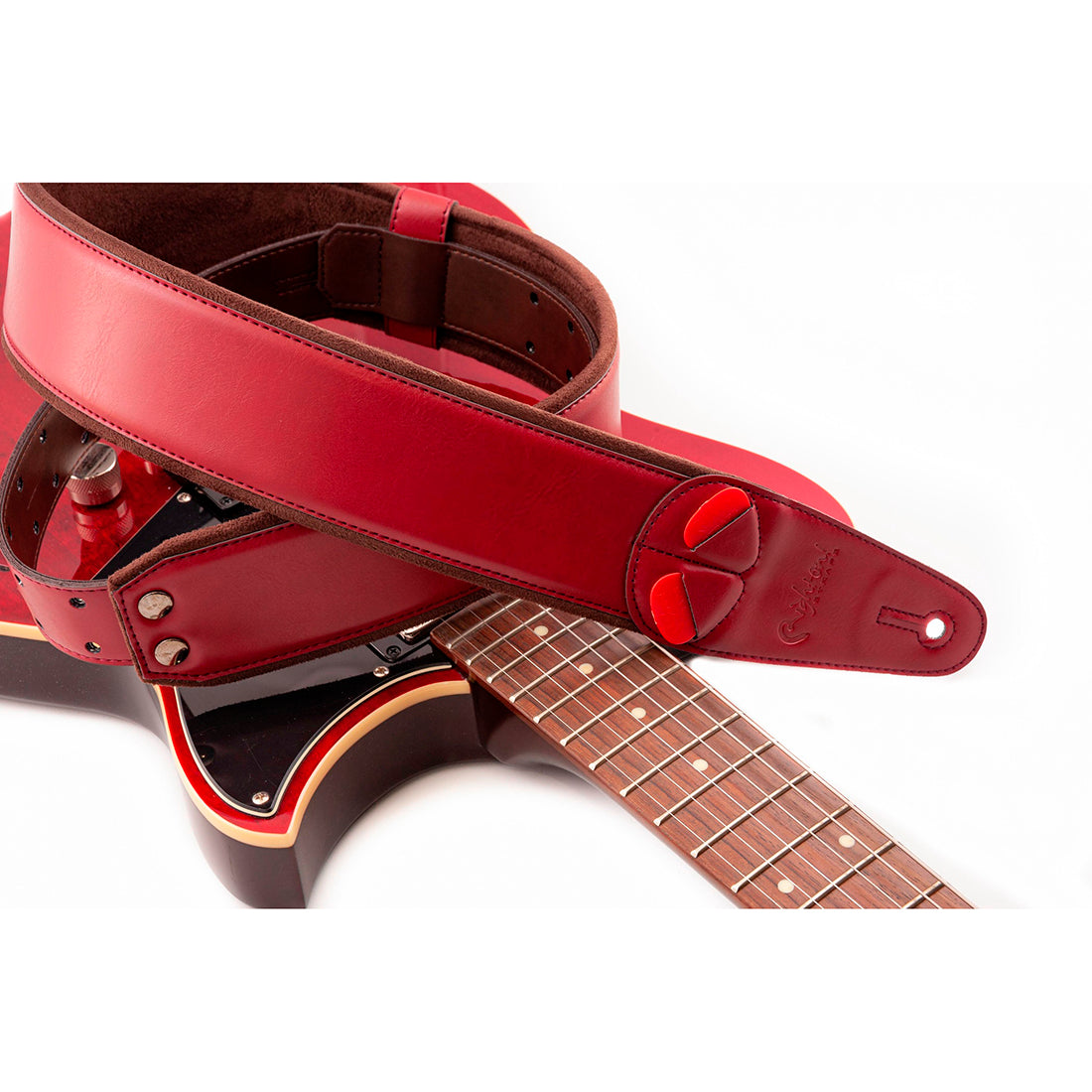 Right On Straps MOJO Charm Red Guitar Strap