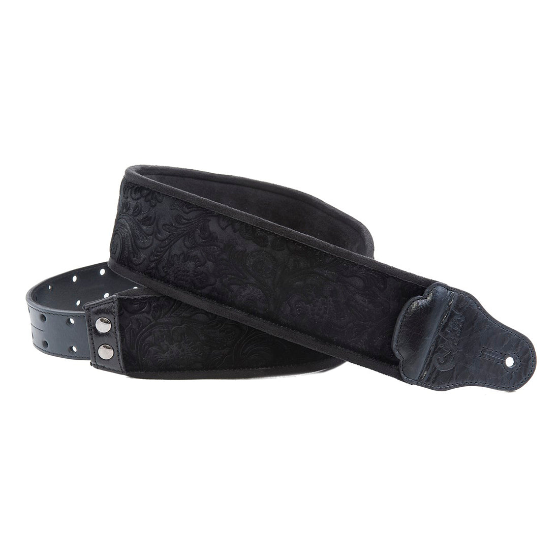 Right On Straps JAZZ Fiore Black Guitar Strap