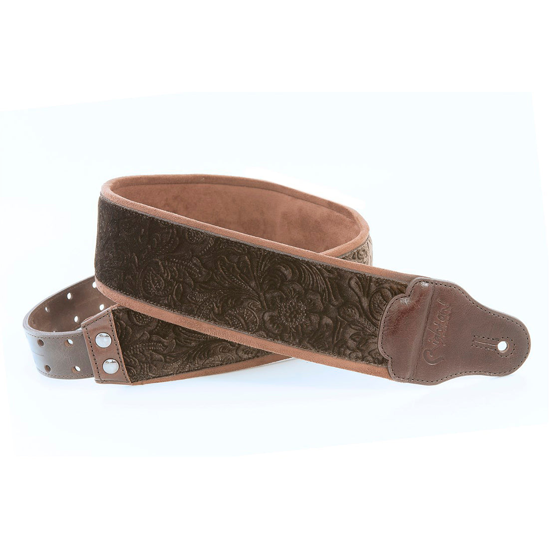 Right On Straps JAZZ Fiore Brown Guitar Strap