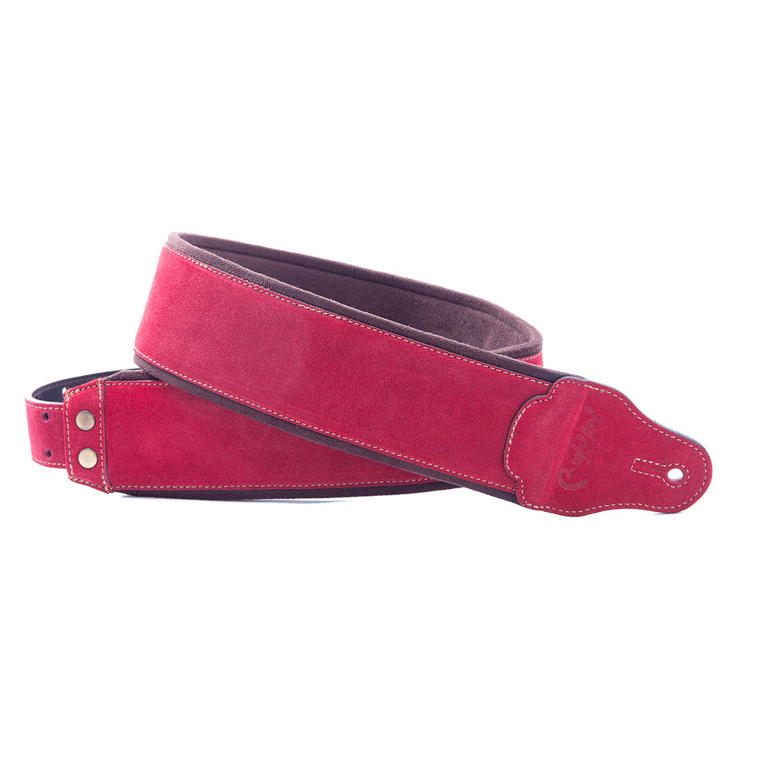 Right On Straps JAZZ Suede Red Guitar Strap