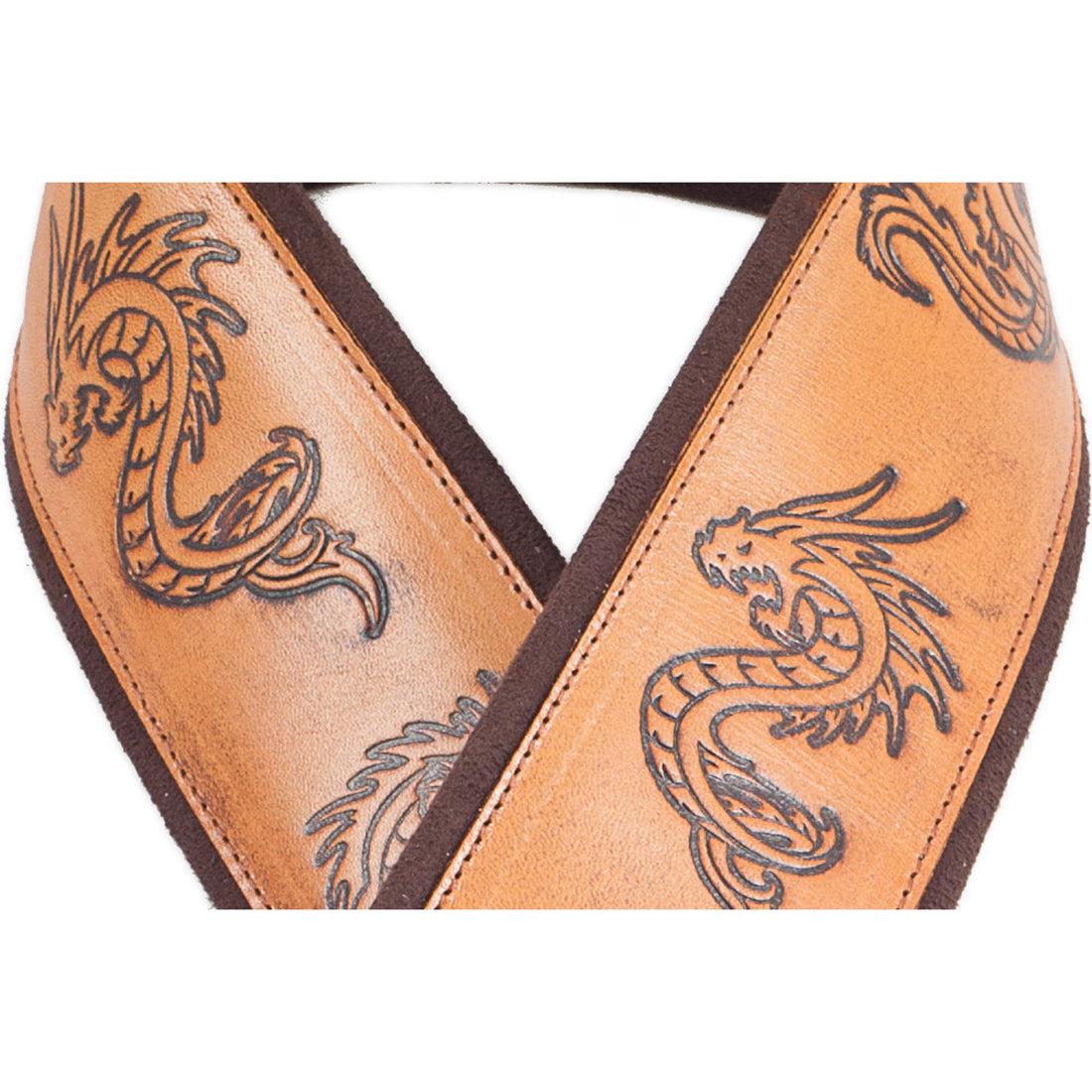 Right On Straps LEATHERCRAFT Dragons Woody Guitar Strap