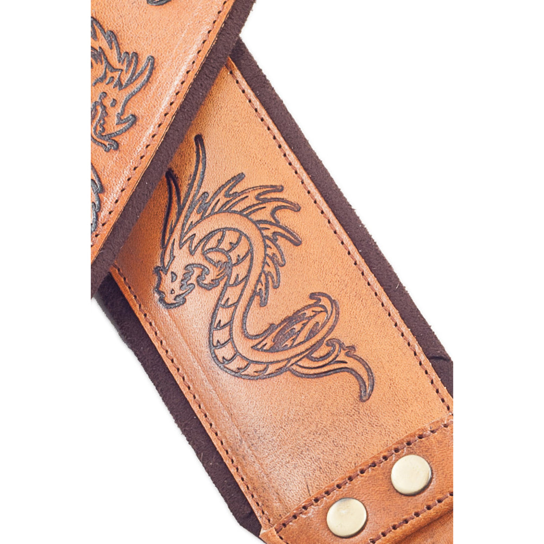 Right On Straps LEATHERCRAFT Dragons Woody Guitar Strap