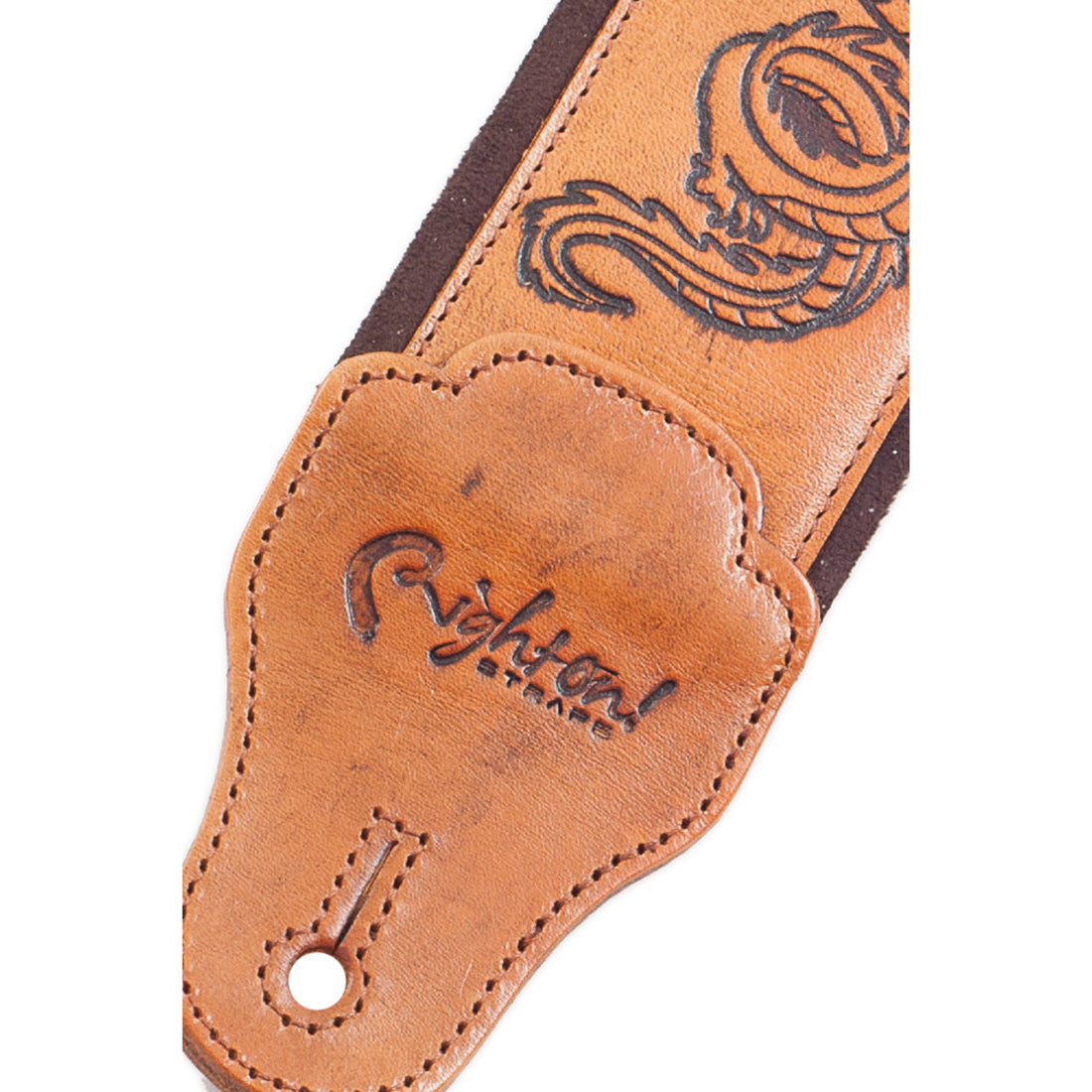 Right On Straps LEATHERCRAFT Dragons Woody Guitar Strap