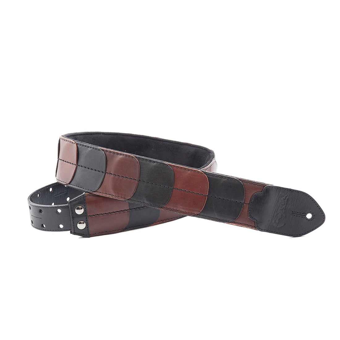 Right On Straps LEATHERCRAFT Flakes Black Guitar Strap