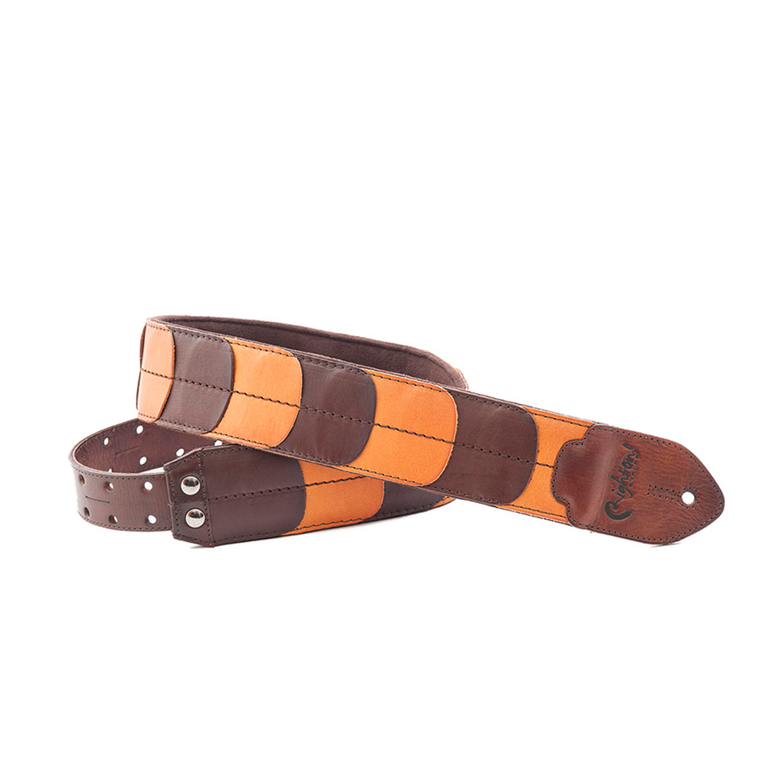 Right On Straps LEATHERCRAFT Flakes Brown Guitar Strap CLEARANCE 25% OFF