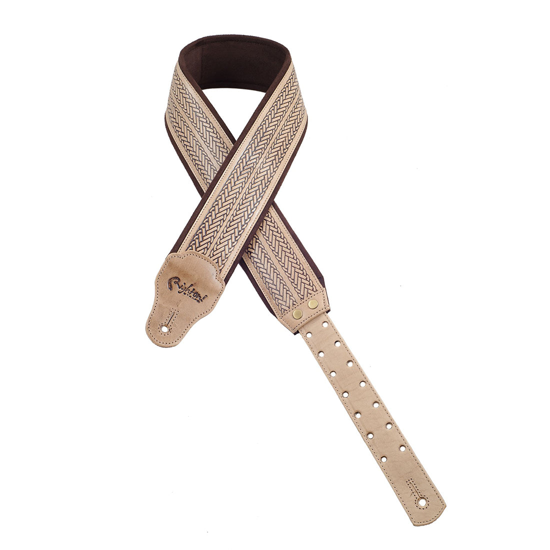 Right On Straps LEATHERCRAFT Tress Beige Guitar Strap