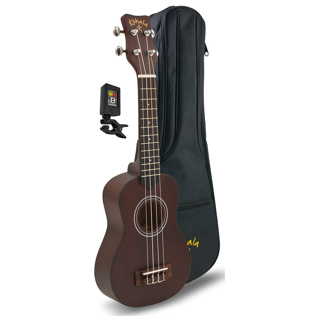 Kohala Soprano Ukulele Players Pack with Ukulele Bag and Tuner in Natural Satin Finish