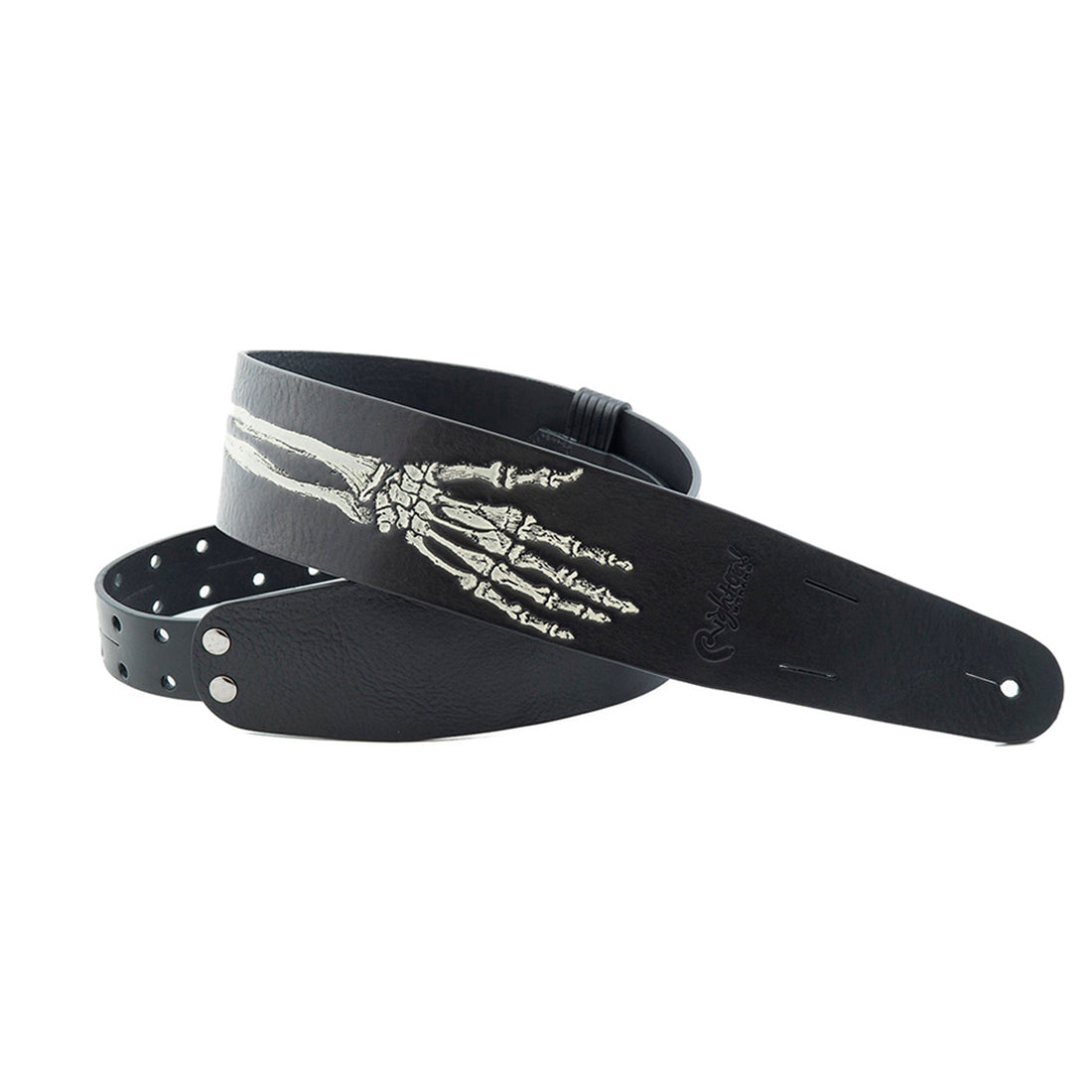 Right On Straps MAGIC70 Bones Black Guitar Strap