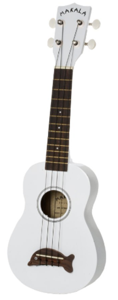 Makala Dolphin Bridge Pearl White Soprano Ukulele