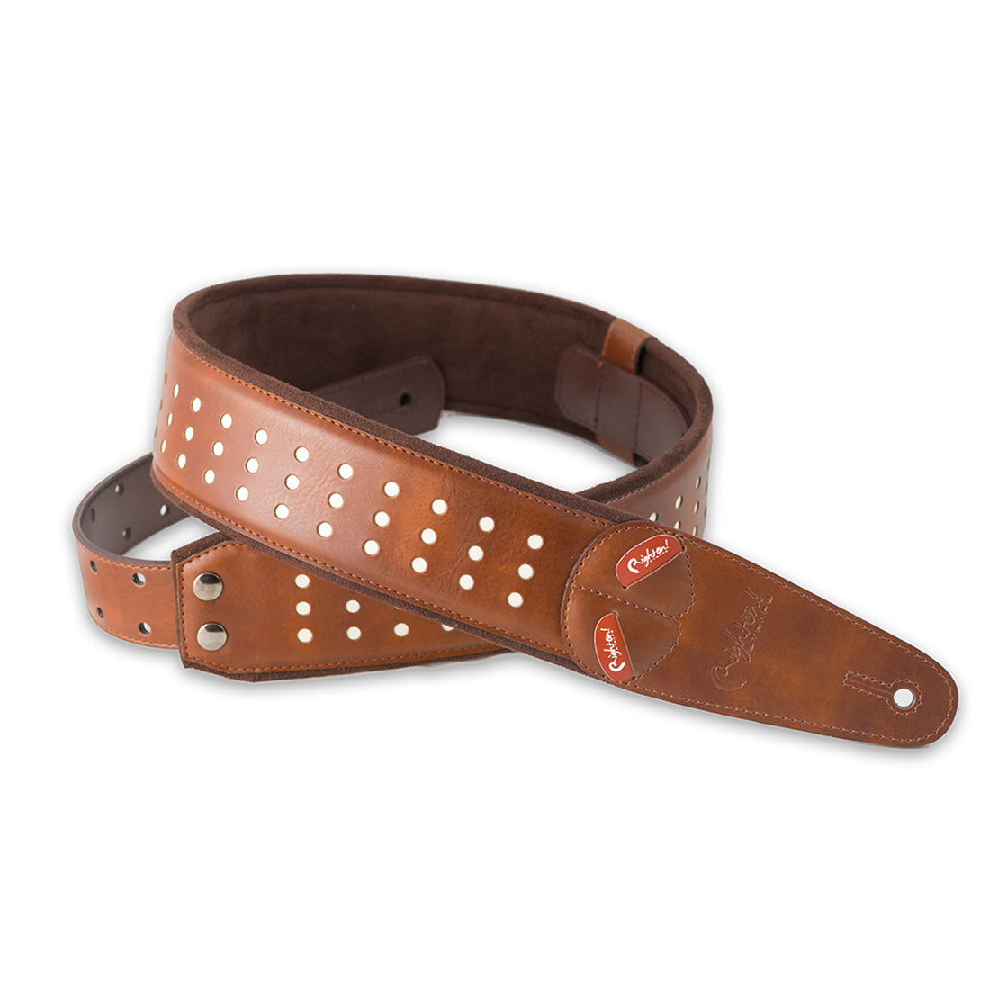 Right On Straps MOJO Holes Brown Guitar Strap