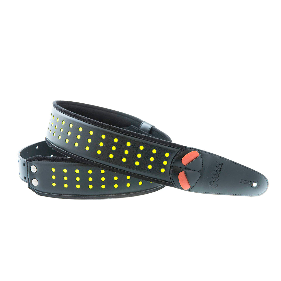 Right On Straps MOJO Holes Neon Yellow Guitar Strap