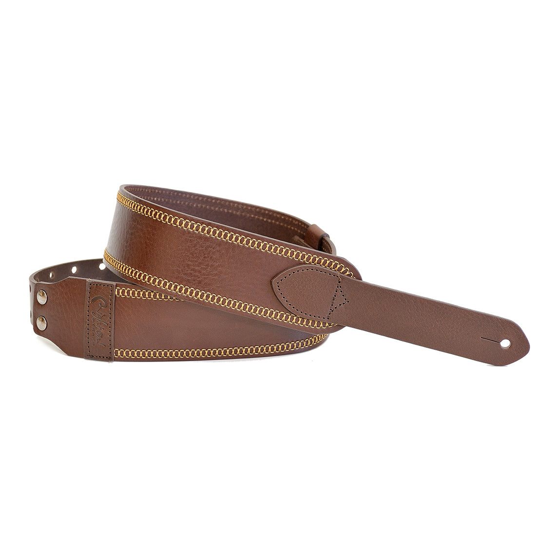 Right On Straps MAGIC60 Rim Brown Guitar Strap