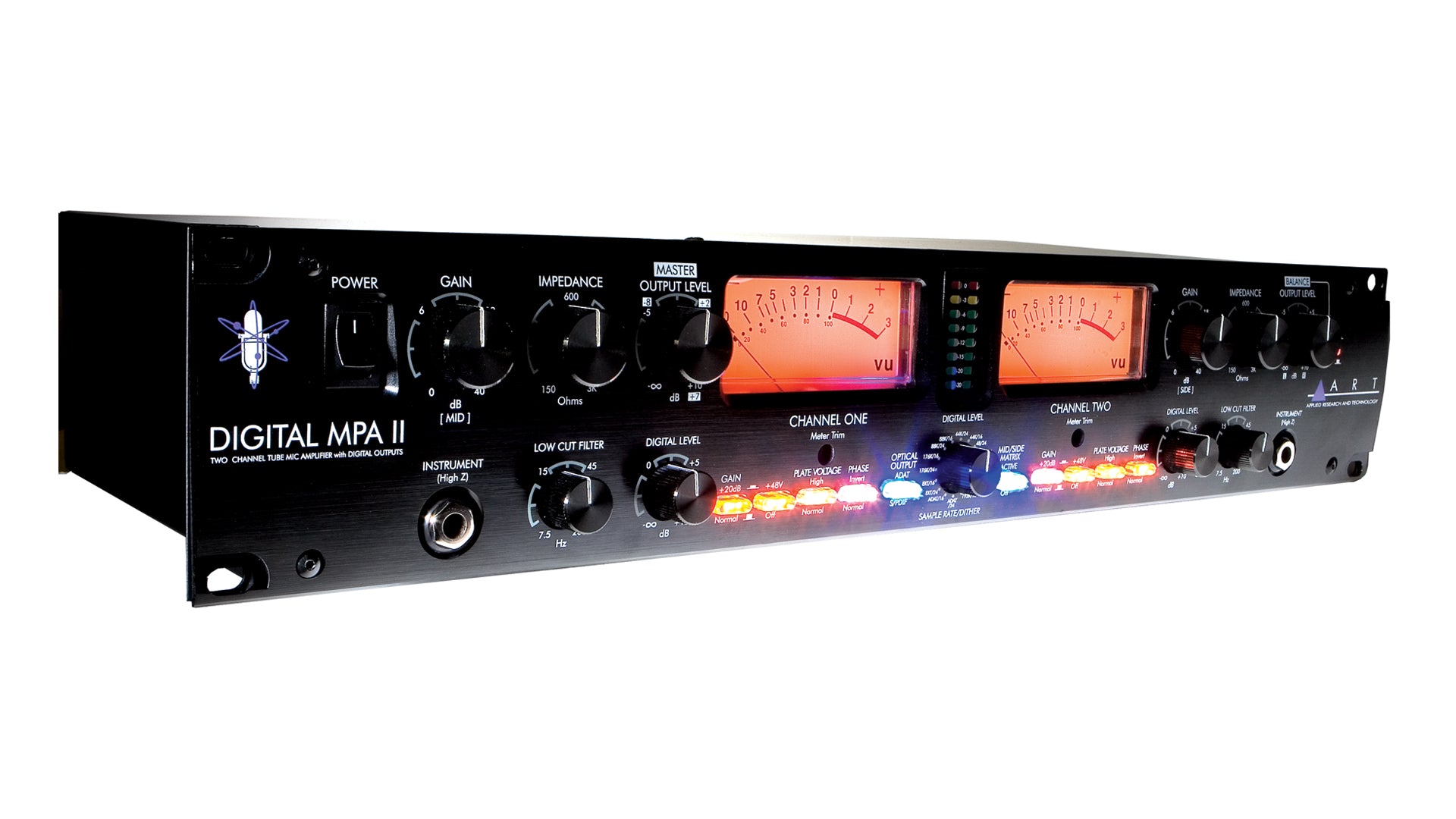 ART DIGITAL MPA II Professional Two Channel Tube Microphone Amplifier with Digital Outputs Rack Mount