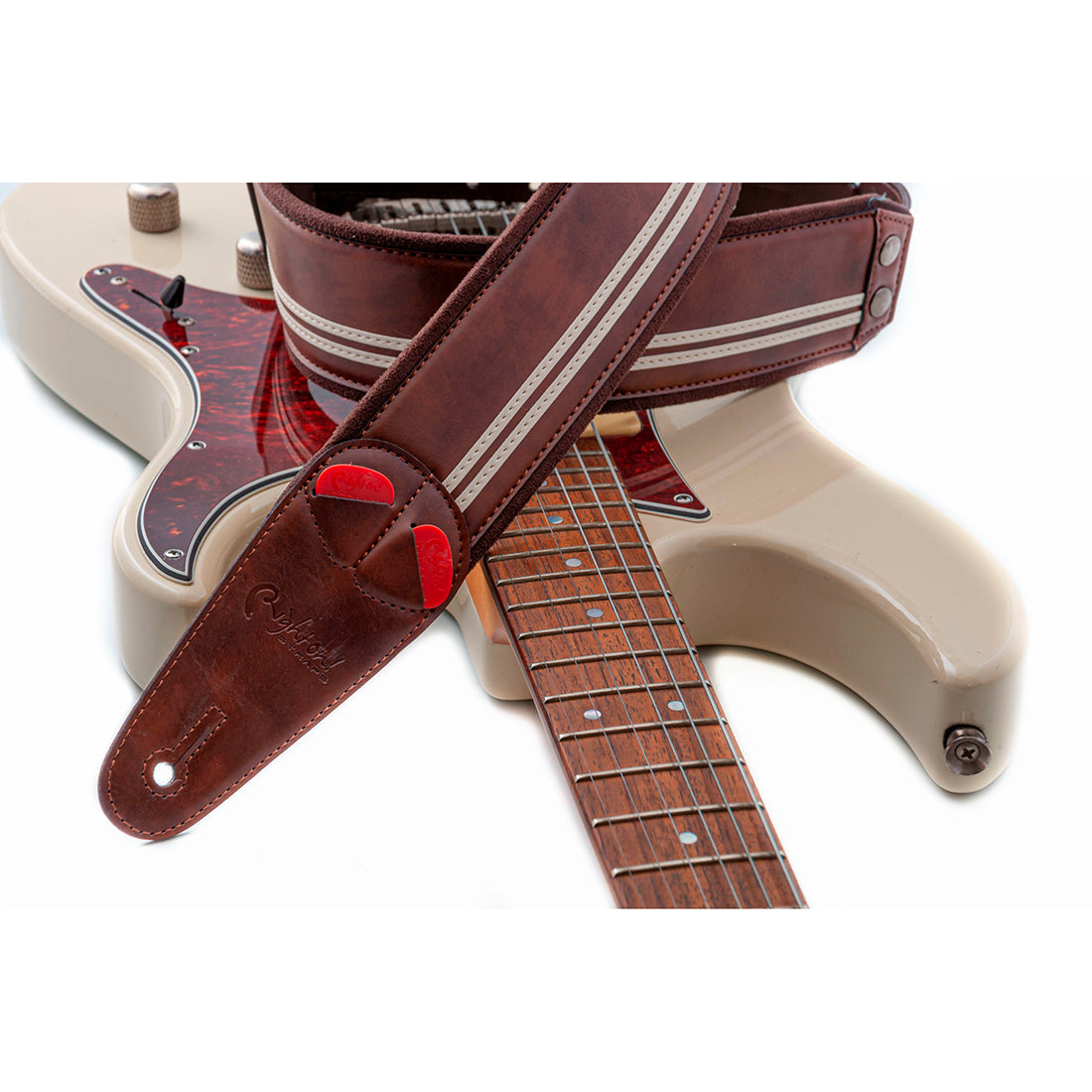 Right On Straps MOJO Race Brown Guitar Strap