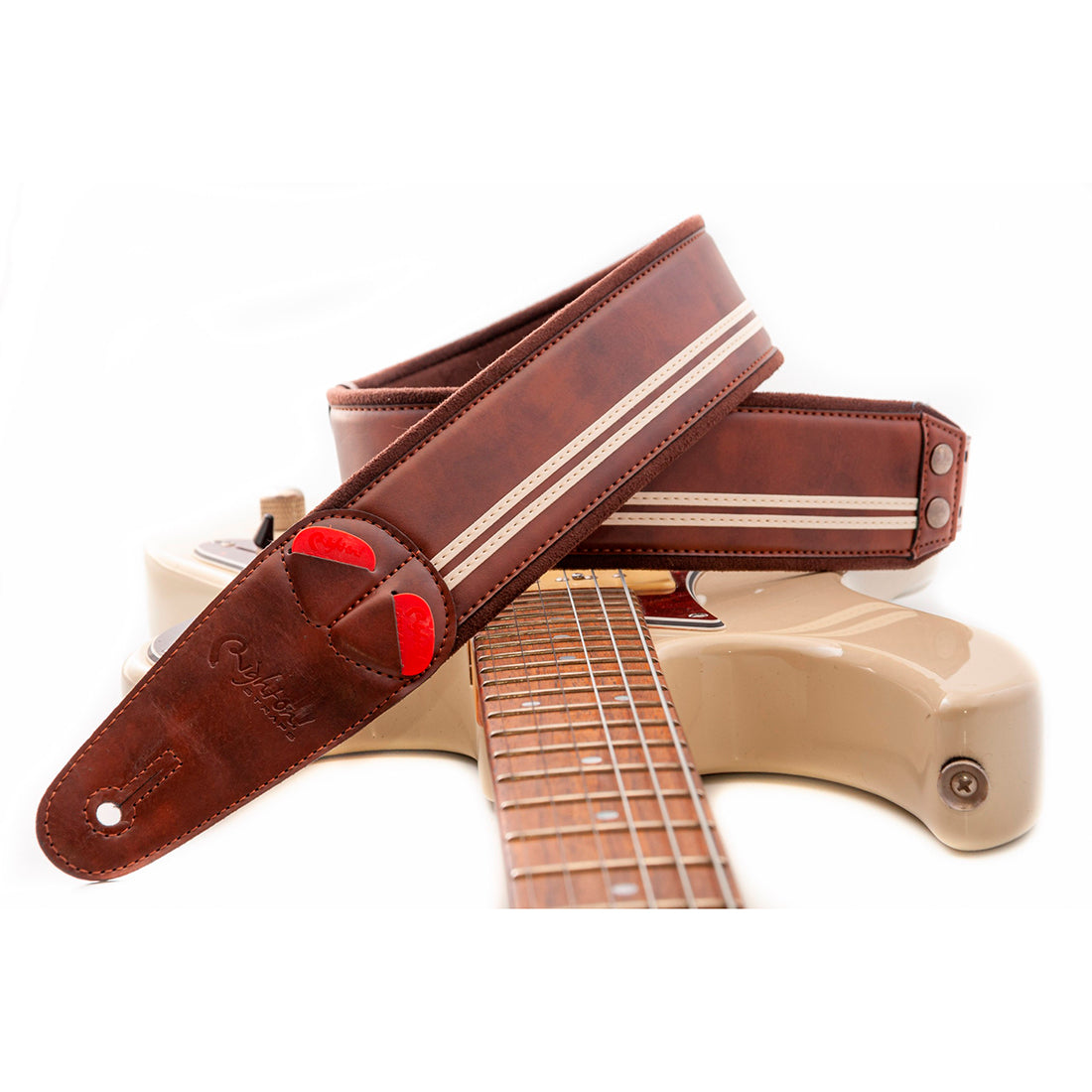 Right On Straps MOJO Race Brown Guitar Strap