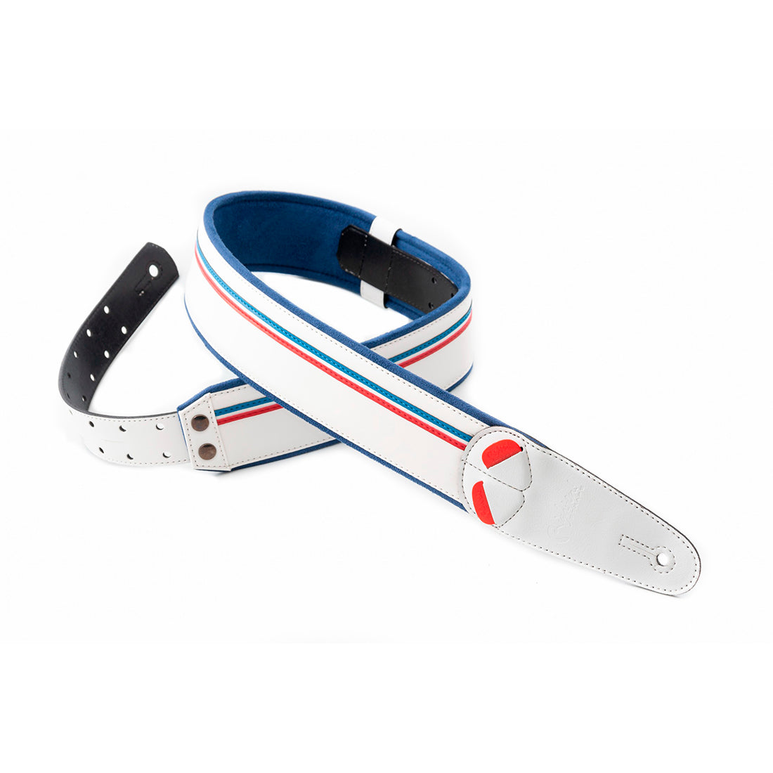 Right On Straps MOJO Race White Guitar Strap